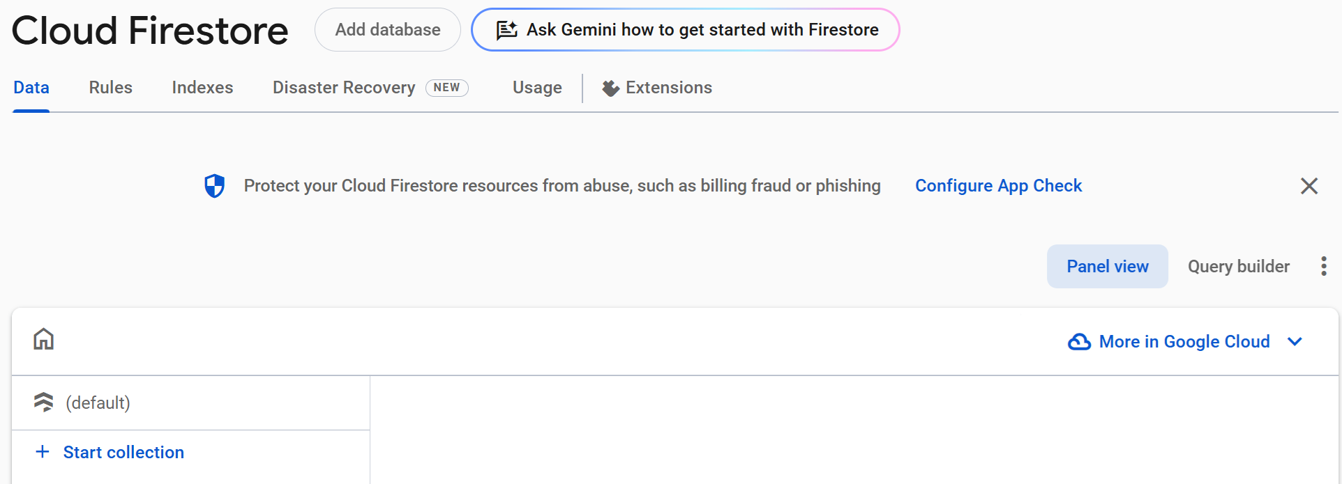 Firebase database created
